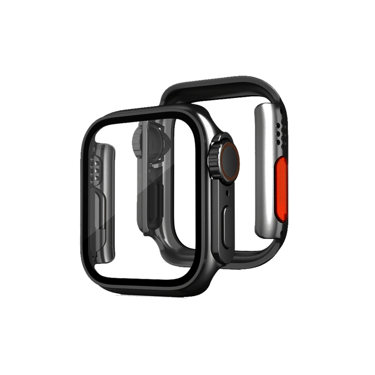 Newface Apple Watch 44mm Watch 49mm Kasa Dönüştürücü Ve Ekran Koruyucu - Siyah