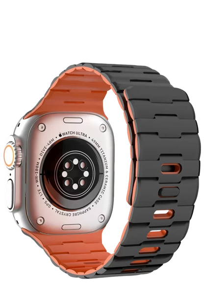 Newface Apple Watch Ultra 49mm Wowen Kordon - Siyah-turuncu