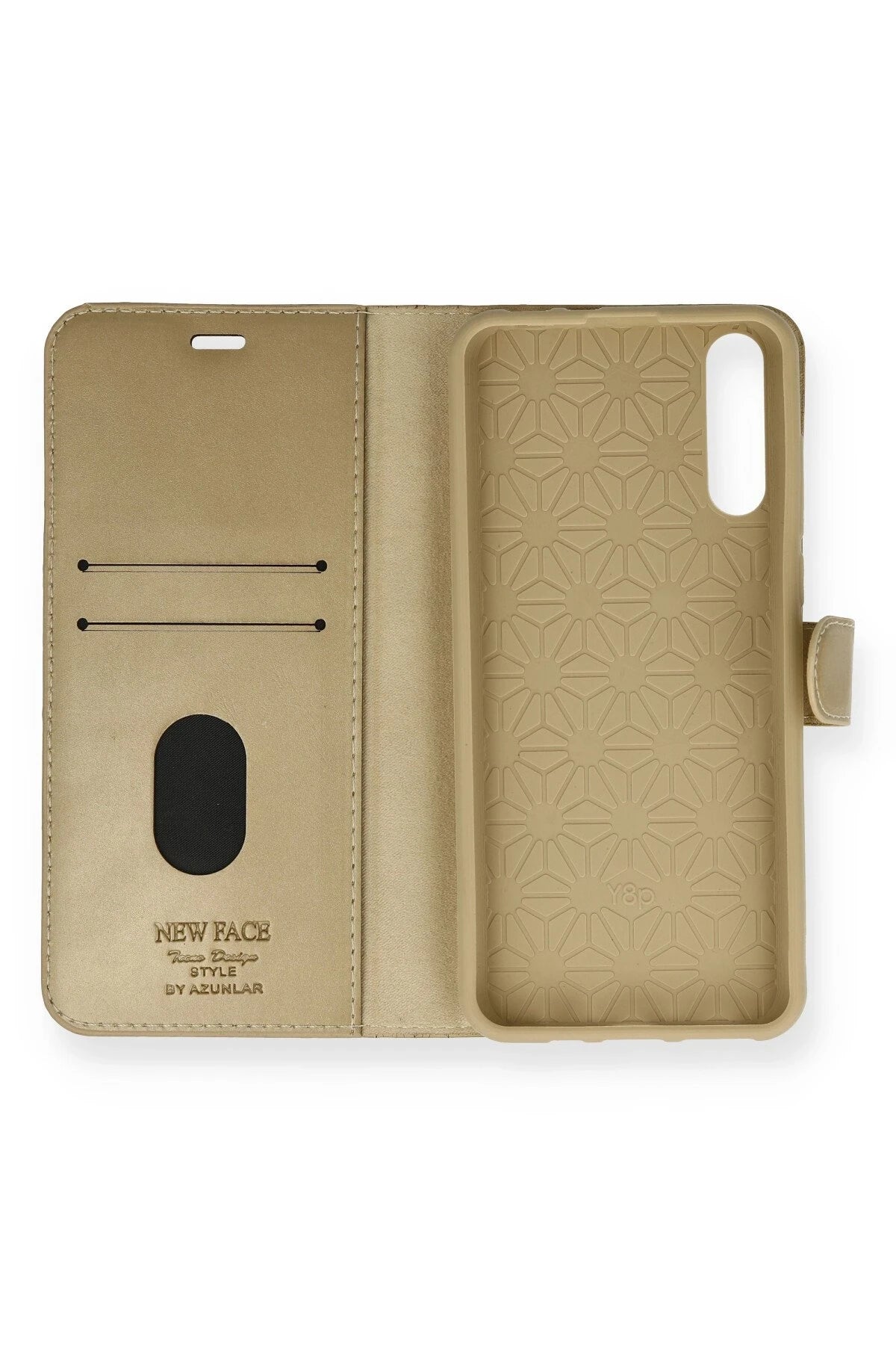 Newface Huawei P Smart S Kılıf Trend S Plus Kapaklı Kılıf - Gold
