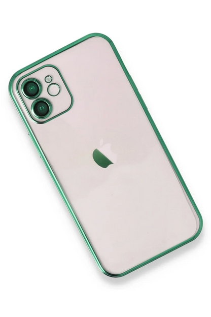 Newface İphone 12 Kılıf Razer Lensli Silikon - Yeşil