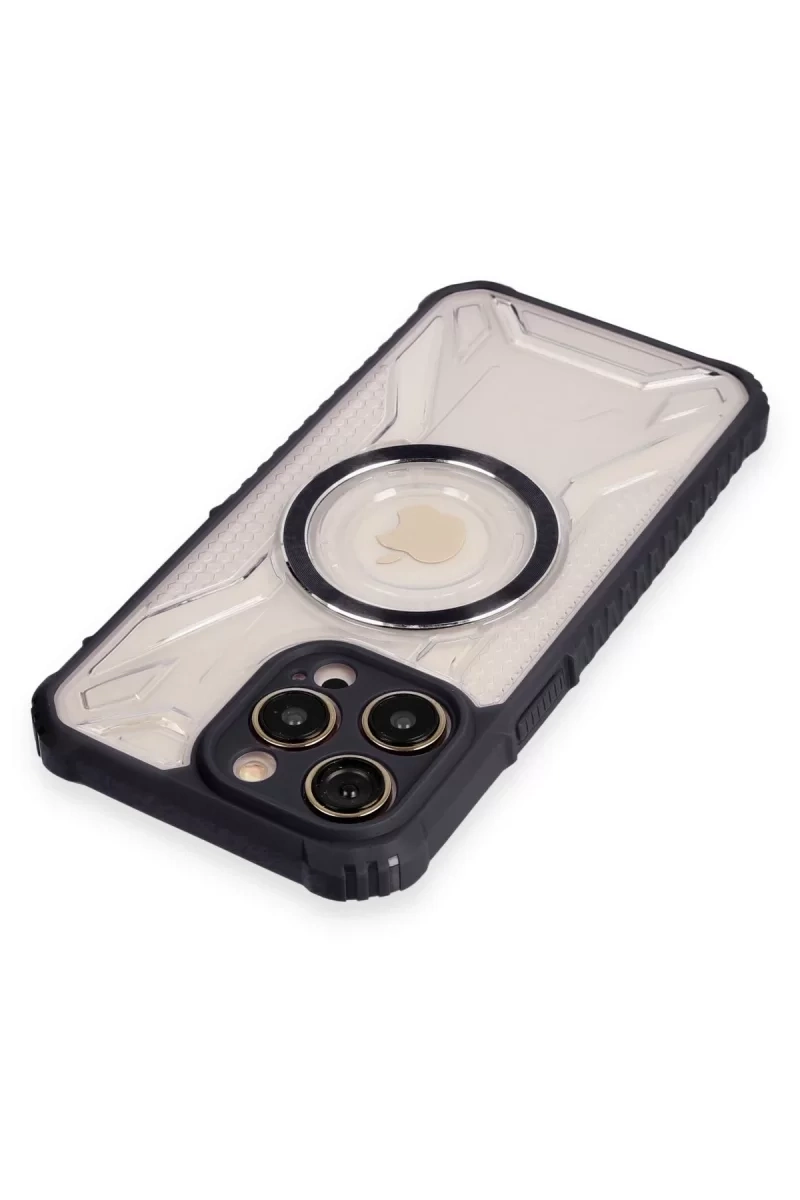 Newface İphone 12 Pro Max Kılıf Prag Magneticsafe Kapak - Siyah