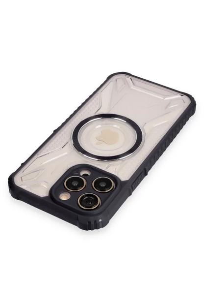 Newface İphone 12 Pro Max Kılıf Prag Magneticsafe Kapak - Siyah