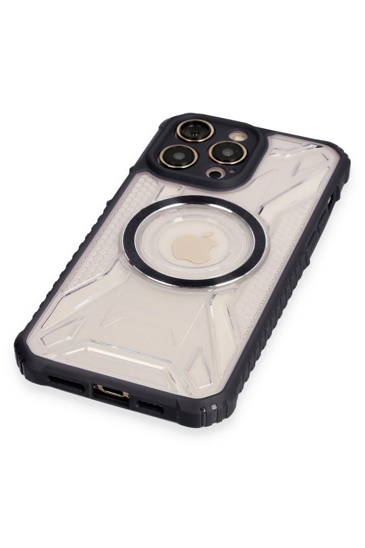 Newface Apple iPhone 12 Pro Max Kılıf Prag Magneticsafe Kapak - Siyah