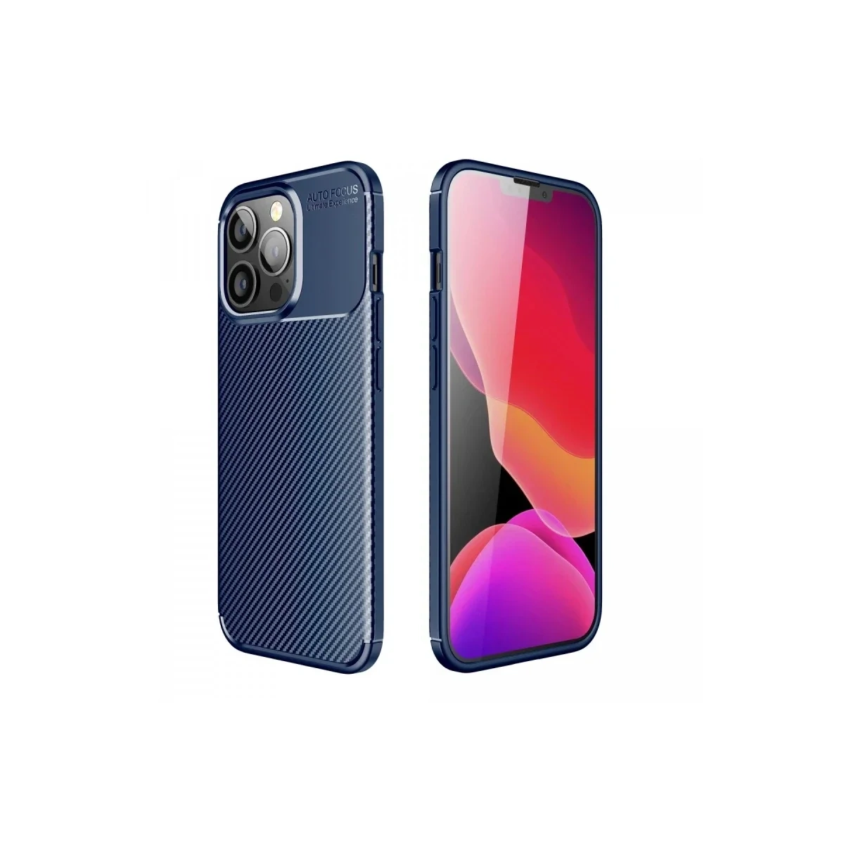 Newface İphone 13 Pro Kılıf Auto Focus Karbon Kapak - Lacivert