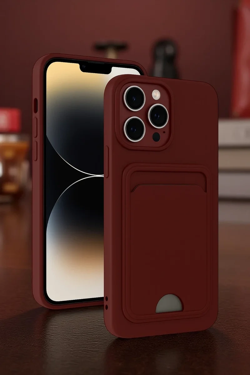 Newface İphone 13 Pro Kılıf Kelvin Kartvizitli Silikon - Lila
