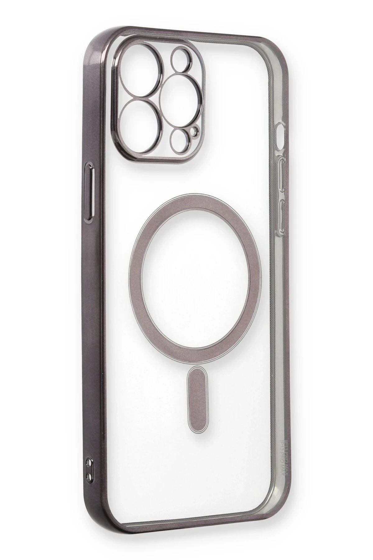 Newface Apple iPhone 13 Pro Max Kılıf Magneticsafe Lazer Silikon - Siyah