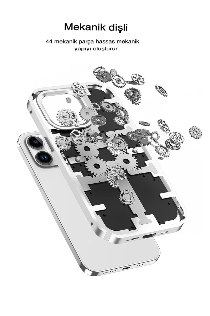 Newface İphone 13 Pro Max Kılıf Mekanik Bumper Kapak - Siyah