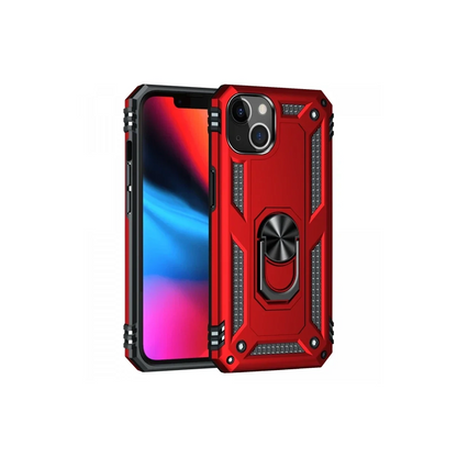 Newface İphone 14 Plus Kılıf Sofya Yüzüklü Silikon Kapak - Kırmızı