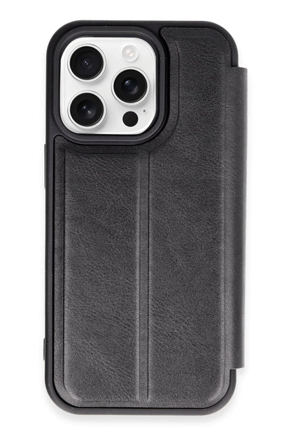 Newface Apple iPhone 14 Pro Kılıf Flip Cover - Siyah