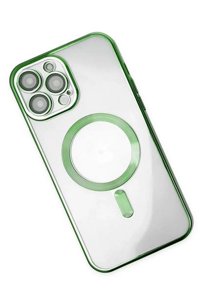 Newface İphone 14 Pro Kılıf Kross Magneticsafe Kapak - Koyu Yeşil
