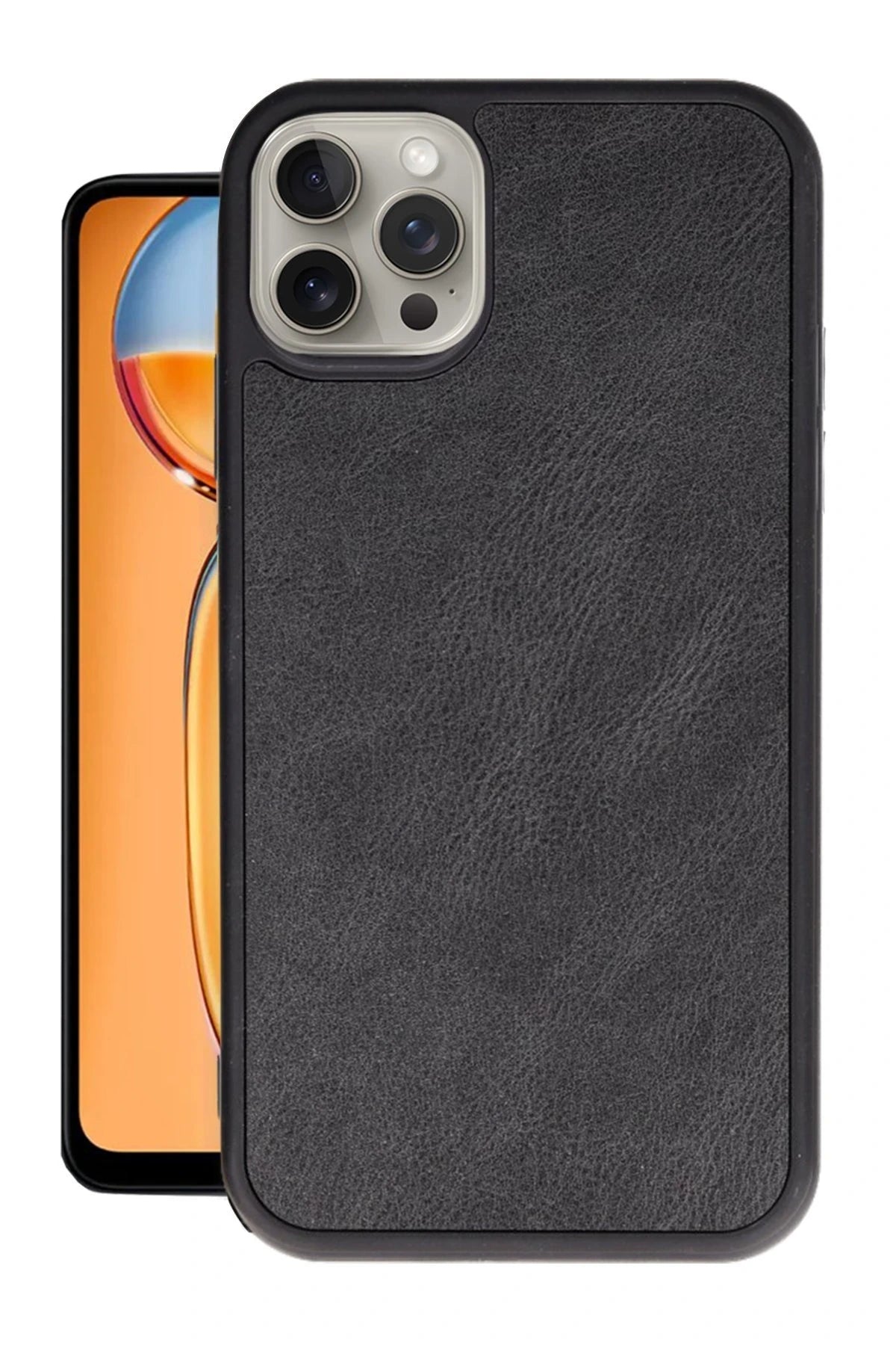 Newface Apple iPhone 15 Pro Kılıf Aras Deri Kapak - Siyah