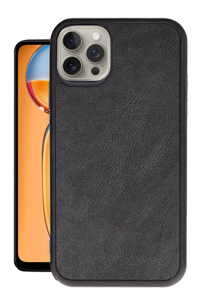 Newface Apple iPhone 15 Pro Kılıf Aras Deri Kapak - Siyah