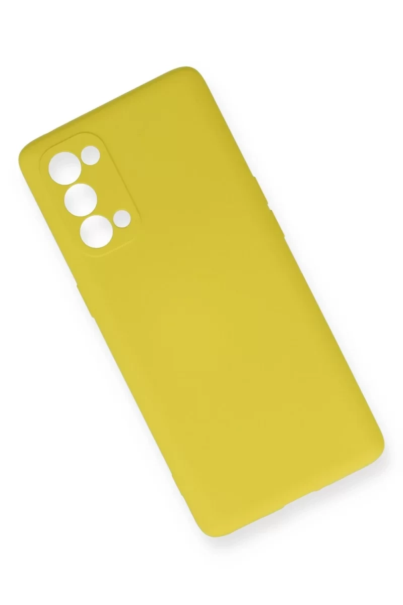 Newface Oppo Reno 5 Kılıf Nano İçi Kadife Silikon - Sarı