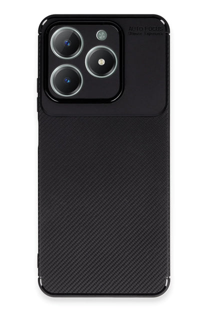 Newface Realme C61 Kılıf Auto Focus Karbon Kapak - Siyah
