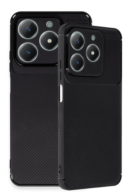 Newface Realme C61 Kılıf Auto Focus Karbon Kapak - Siyah