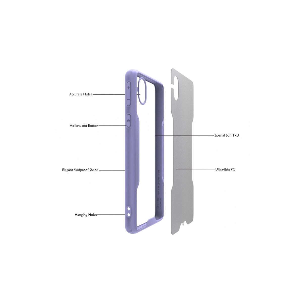 Newface Samsung Galaxy A01 Core Kılıf Platin Silikon - Yeşil