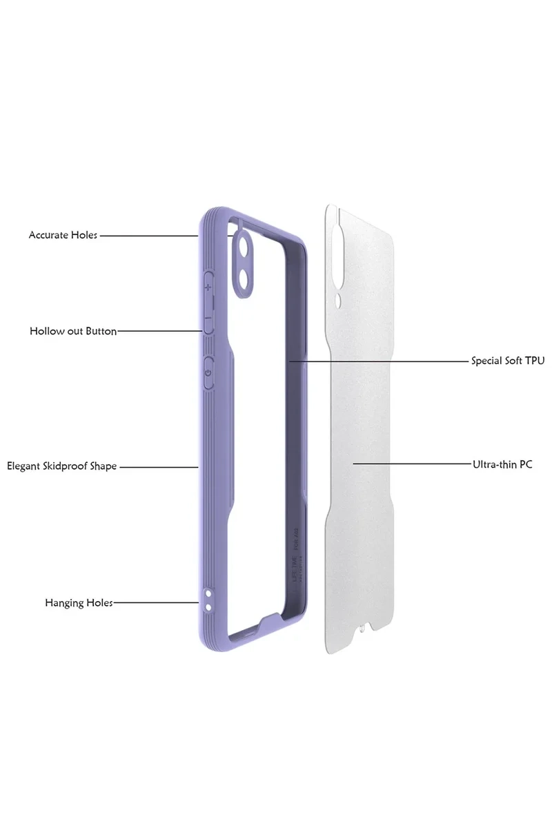 Newface Samsung Galaxy A02 Kılıf Platin Silikon - Siyah