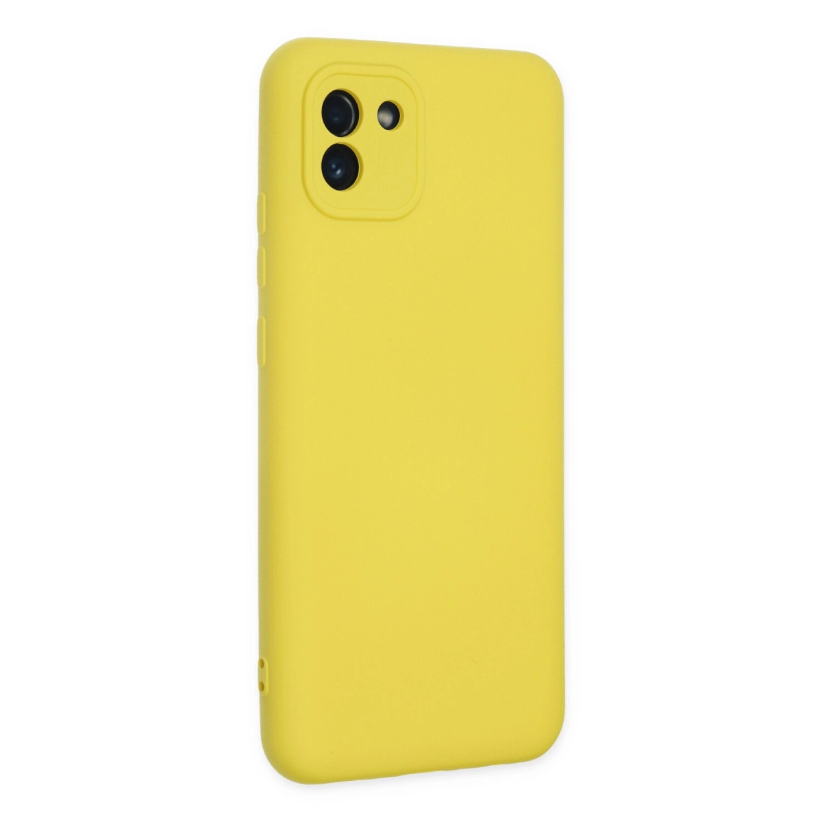 Newface Samsung Galaxy A03 Kılıf Nano İçi Kadife Silikon - Sarı