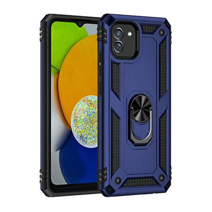 Newface Samsung Galaxy A03 Kılıf Sofya Yüzüklü Silikon Kapak - Lacivert