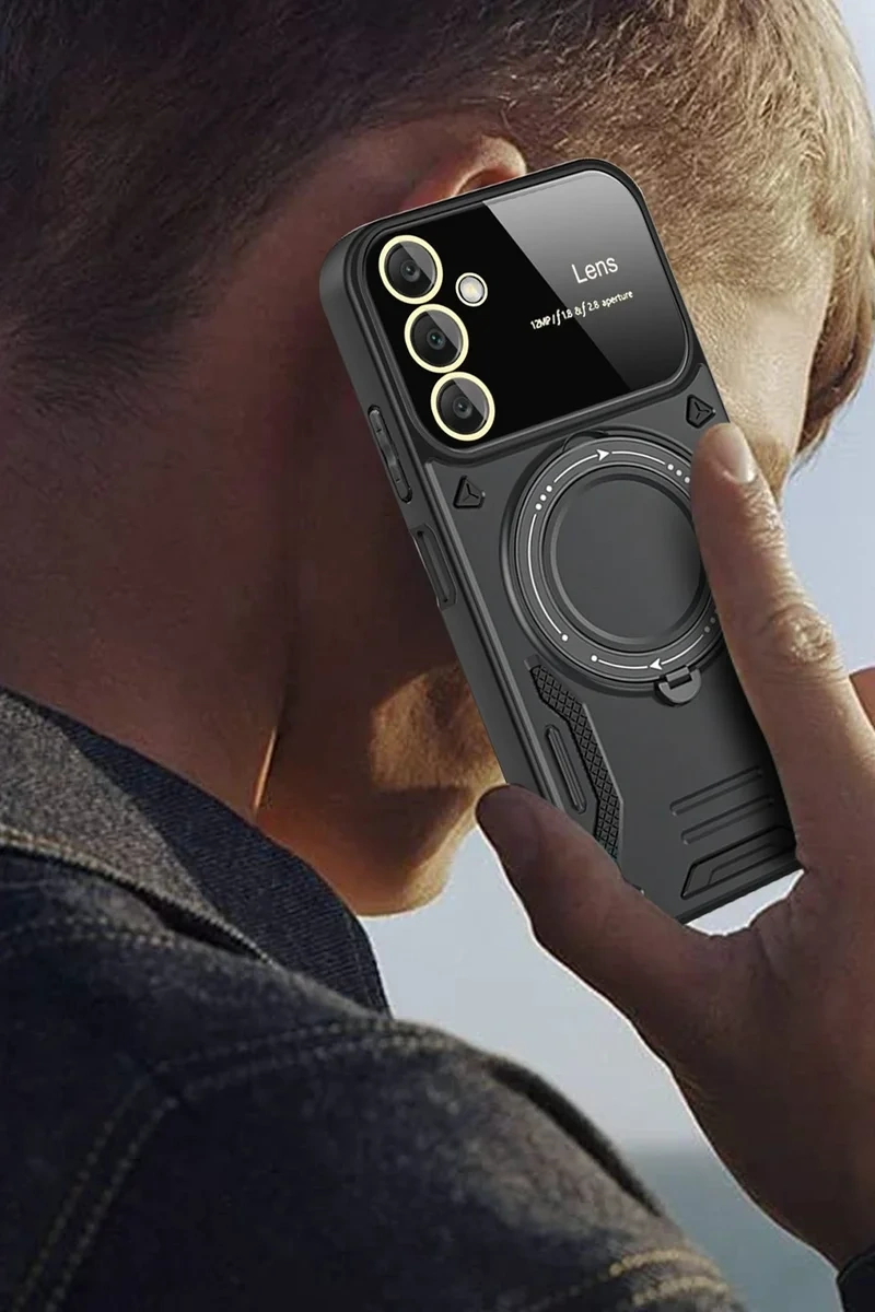 Newface Samsung Galaxy A05s Kılıf Joy Lens Standlı Kapak - Kırmızı