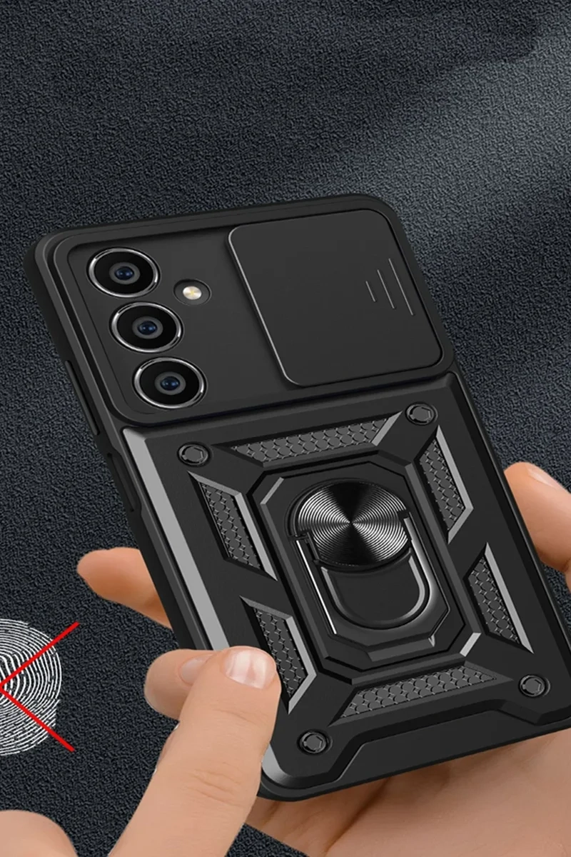 Newface Samsung Galaxy A05s Kılıf Pars Lens Yüzüklü Silikon - Lacivert