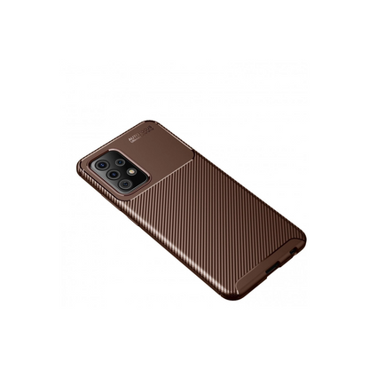 Newface Samsung Galaxy A52 Kılıf Auto Focus Karbon Kapak - Kahverengi
