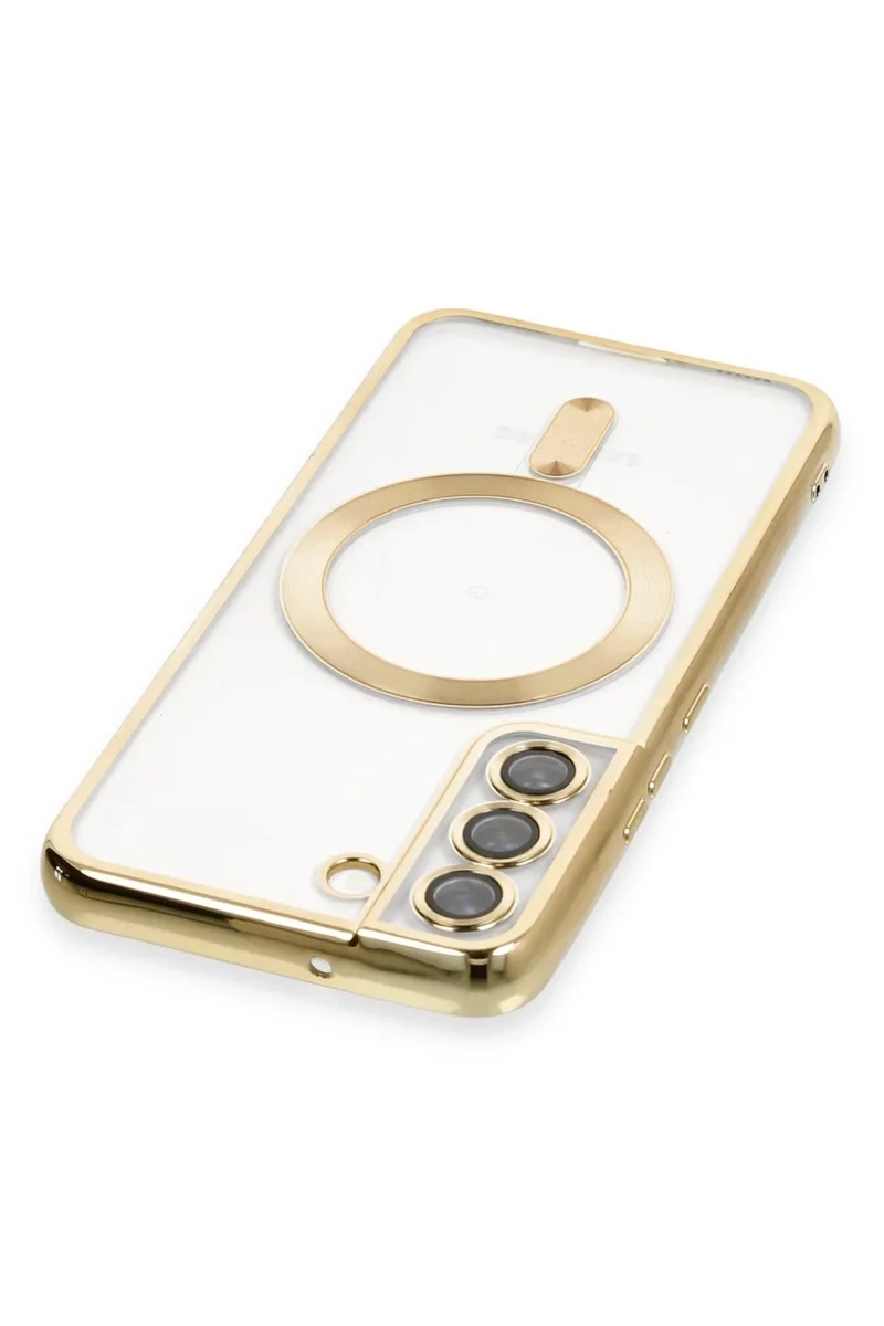 Newface Samsung Galaxy S22 Kılıf Kross Magneticsafe Kapak - Gold