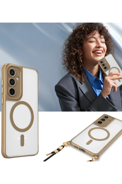 Newface Samsung Galaxy S23 Fe Kılıf Enka Magsafe Silikon Kılıf - Siyah