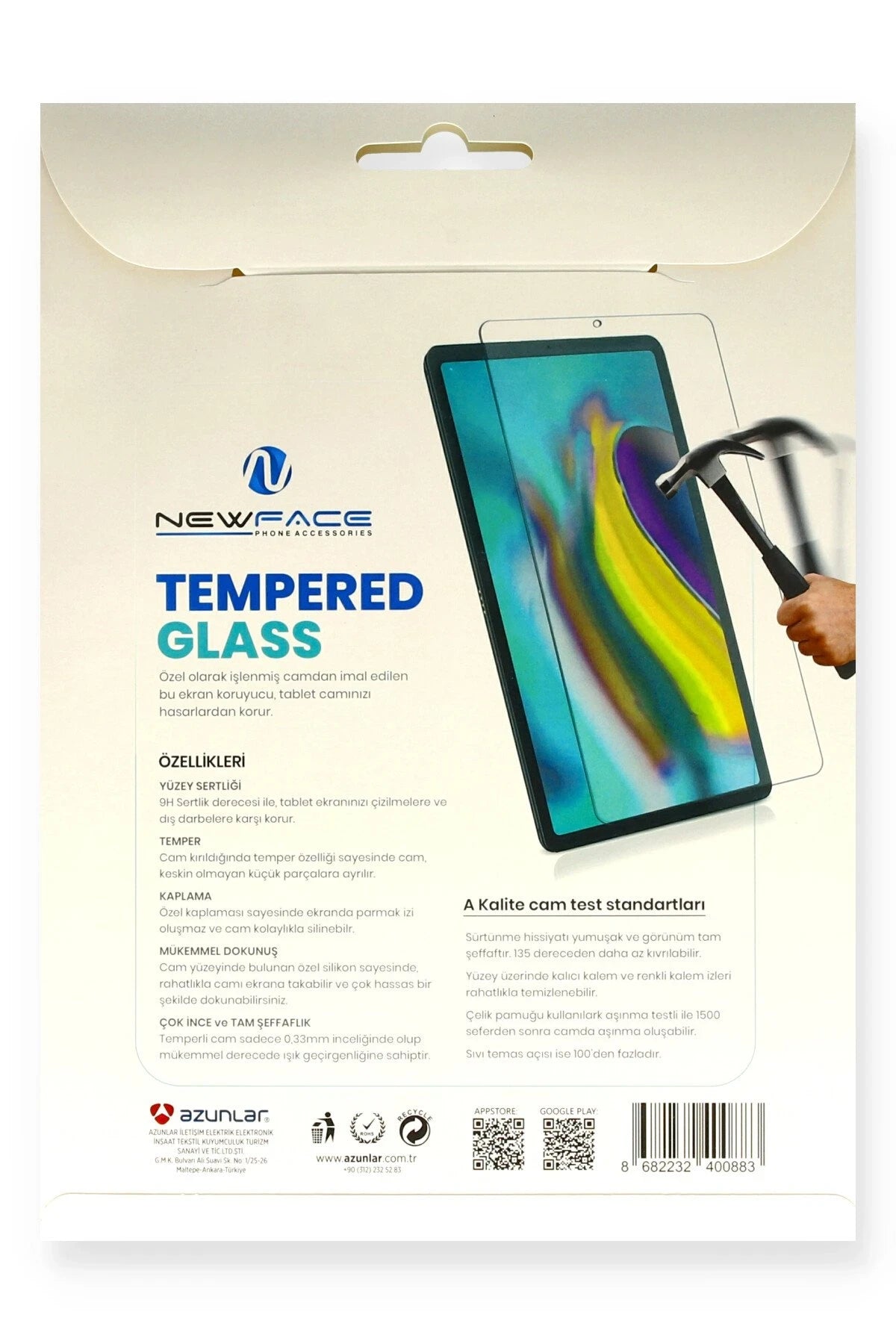 Newface Samsung Galaxy T860 Tab S6 10.5 Tablet Cam Ekran Koruyucu