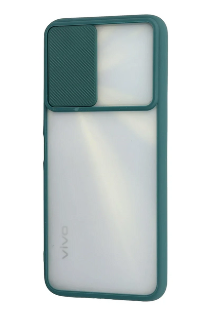 Newface Vivo Y11s Kılıf Palm Buzlu Kamera Sürgülü Silikon - Yeşil