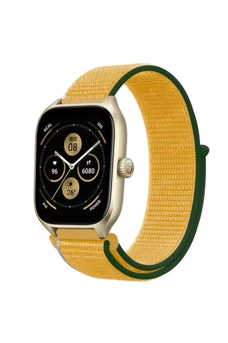 Newface Watch 22mm Hasırlı Cırtcırtlı Kordon - Sarı