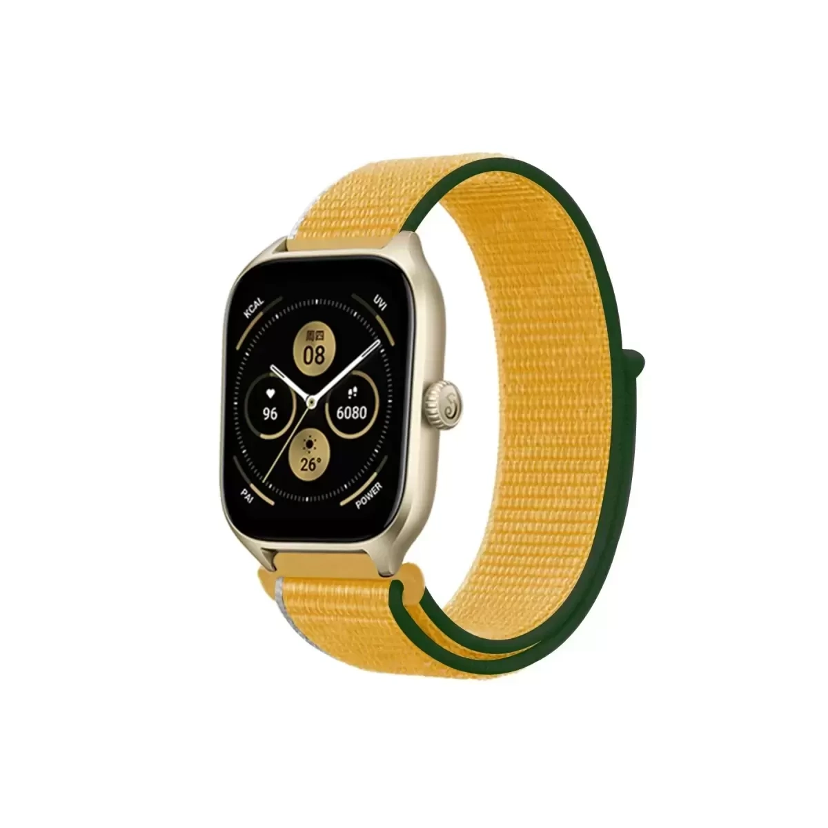 Newface Watch 22mm Hasırlı Cırtcırtlı Kordon - Sarı