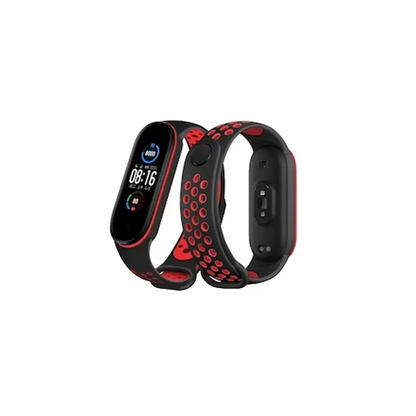 Newface Xiaomi Mi Band 7 Spor Delikli Kordon - Siyah-kırmızı