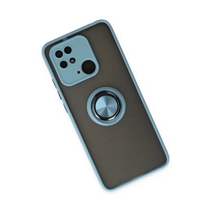 Newface Xiaomi Redmi 10c Kılıf Montreal Yüzüklü Silikon Kapak - Buz Mavi