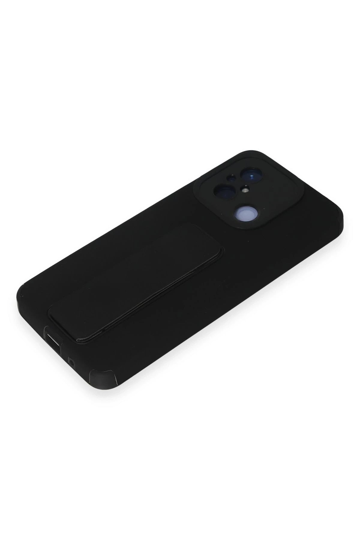 Newface Xiaomi Redmi 12C Kılıf Mega Standlı Silikon - Siyah