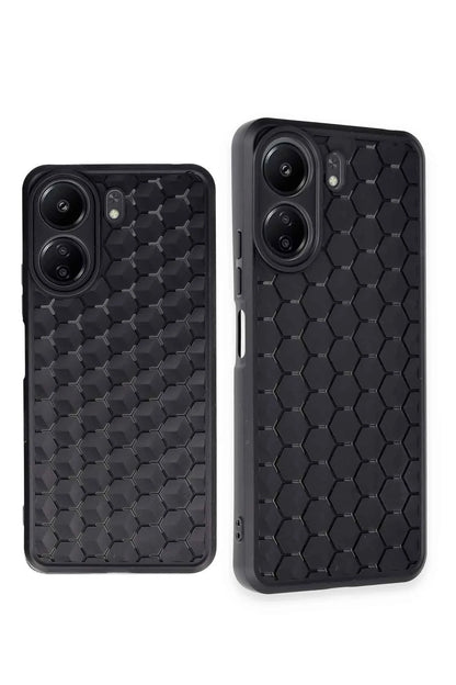 Newface Xiaomi Redmi 13C Kılıf Petek Silikon Kapak - Siyah