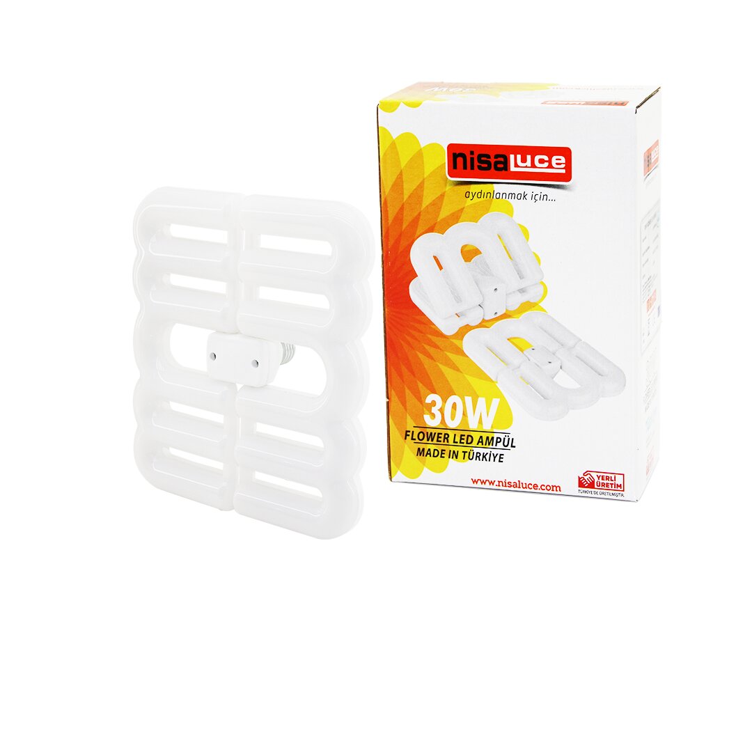 Nisaluce EAMP-096/B 30W - E27FLOWER Katlanır- 4B ŞEKİL16X21CMBEYAZ Led Lamba Ampul 2700LÜMEN- 6500K