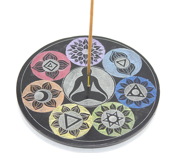 Obsidian Taşı 7 Çakra (Chakra) Tasarımı Tütsülük Ksk2214