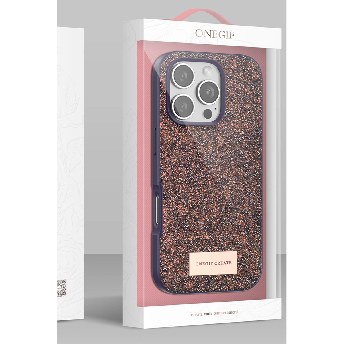 Onegif Apple İphone 16 Pro Bright Simli Kapak - Gümüş
