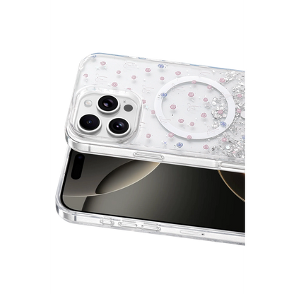 Onegif Apple İphone 16 Pro Max Misk Simli Magsafe Kapak - Desen 1