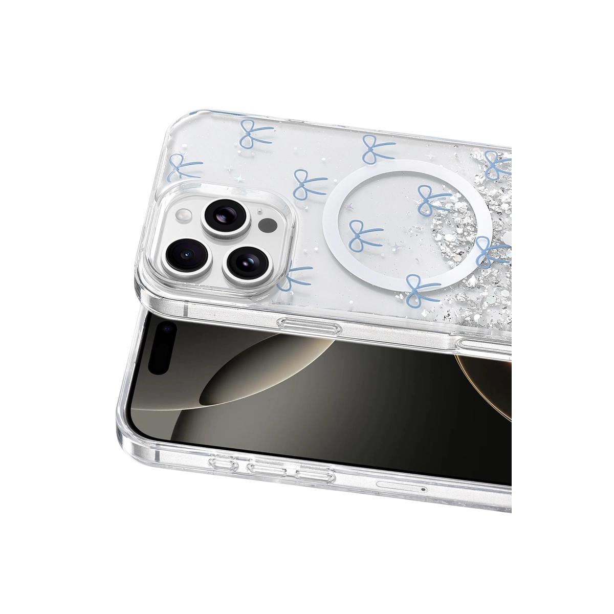 Onegif Apple İphone 16 Pro Max Misk Simli Magsafe Kapak - Desen 3