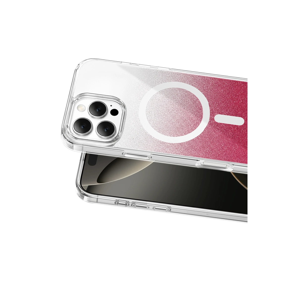 Onegif Apple İphone 16 Pro Max Sora Simli Magsafe Kapak - Kırmızı
