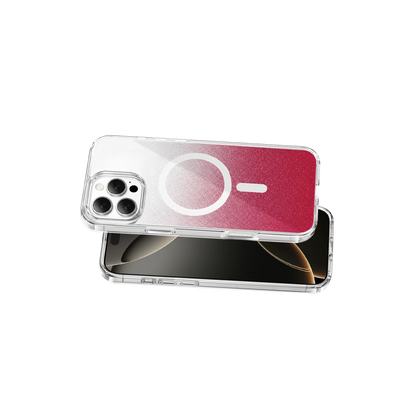 Onegif Apple İphone 16 Pro Max Sora Simli Magsafe Kapak - Kırmızı