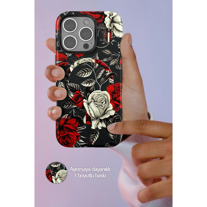 Onegif İphone 14 Pro Flower Series Magsafe Kapak - Mavi