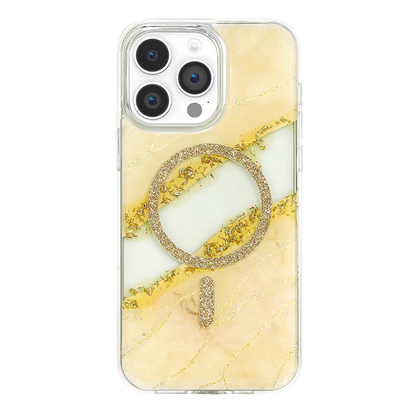 Onegif İphone 14 Pro Max Lotus Simli Magsafe Kapak - Gümüş