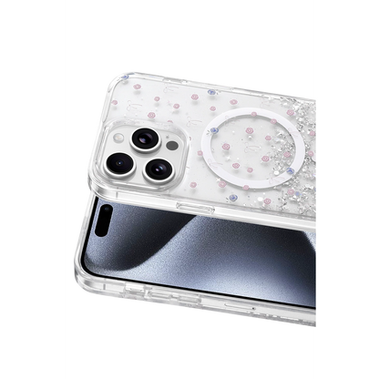 Onegif İphone 15 Pro Max Misk Simli Magsafe Kapak - Desen 1