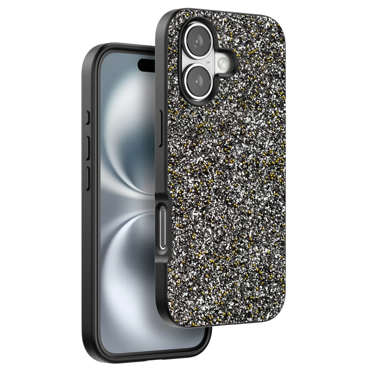 Onegif İphone 16 Plus Bright Simli Kapak - Gümüş