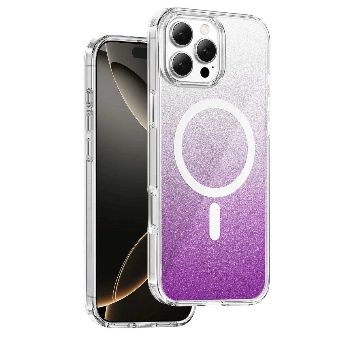 Onegif İphone 16 Pro Max Sora Simli Magsafe Kapak - Mor