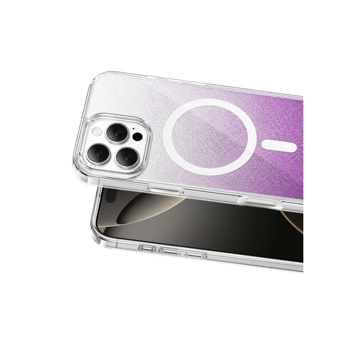 Onegif İphone 16 Pro Max Sora Simli Magsafe Kapak - Mor