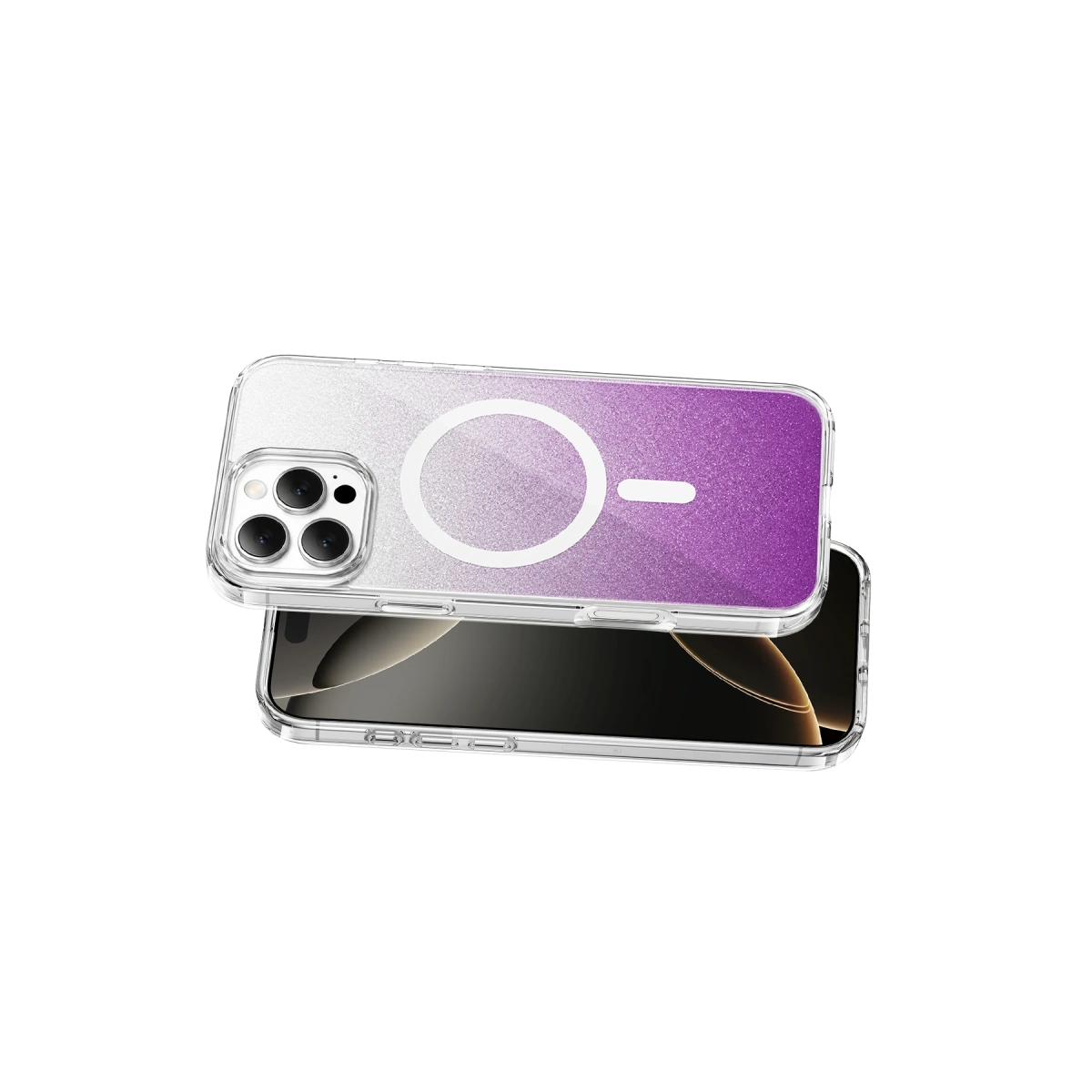 Onegif İphone 16 Pro Max Sora Simli Magsafe Kapak - Mor